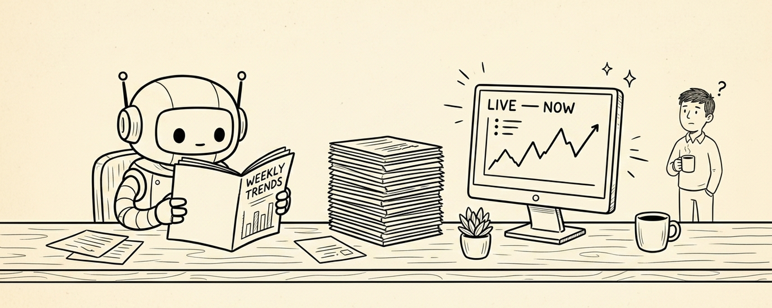 A neat-looking report sitting on the path between an agent and the live data source it should have queried